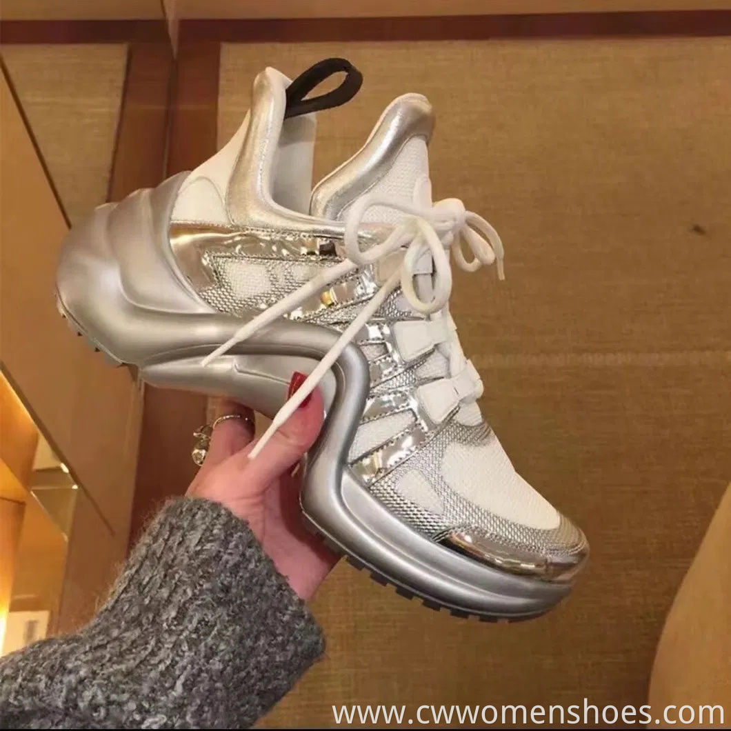 Designer Sports Shoes Thick Soled Height Increasing Shoes Genuine Leather Casual Luxury Shoes Women